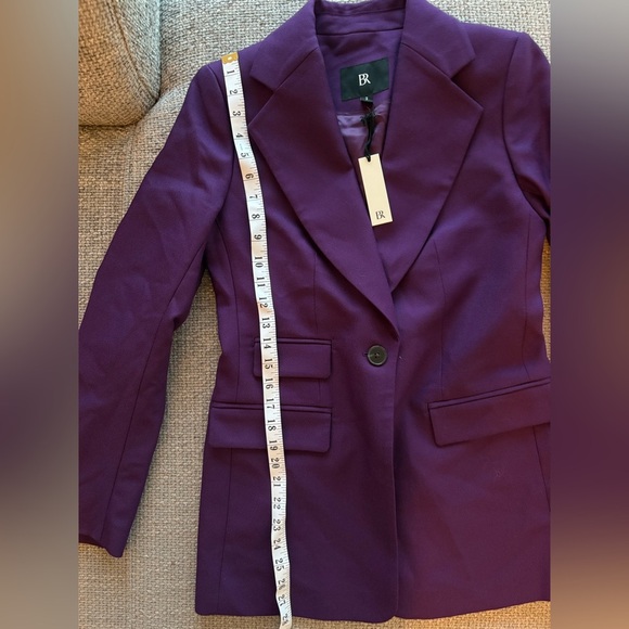 Banana Republic Lido Sculpted Wool Blazer Size 2 Deep Purple NWT - Picture 9 of 16